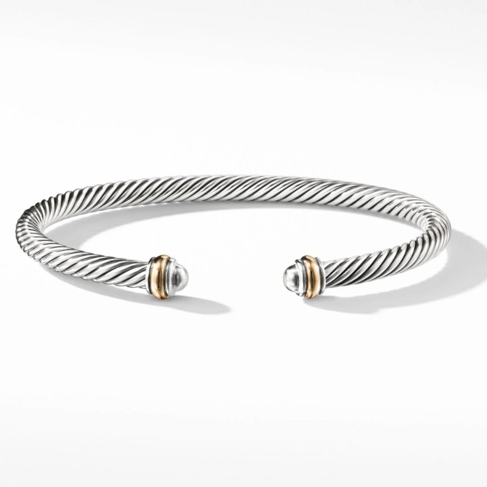 David Yurman - Cable Classics Bracelet in Sterling Silver with 18K Yellow Gold